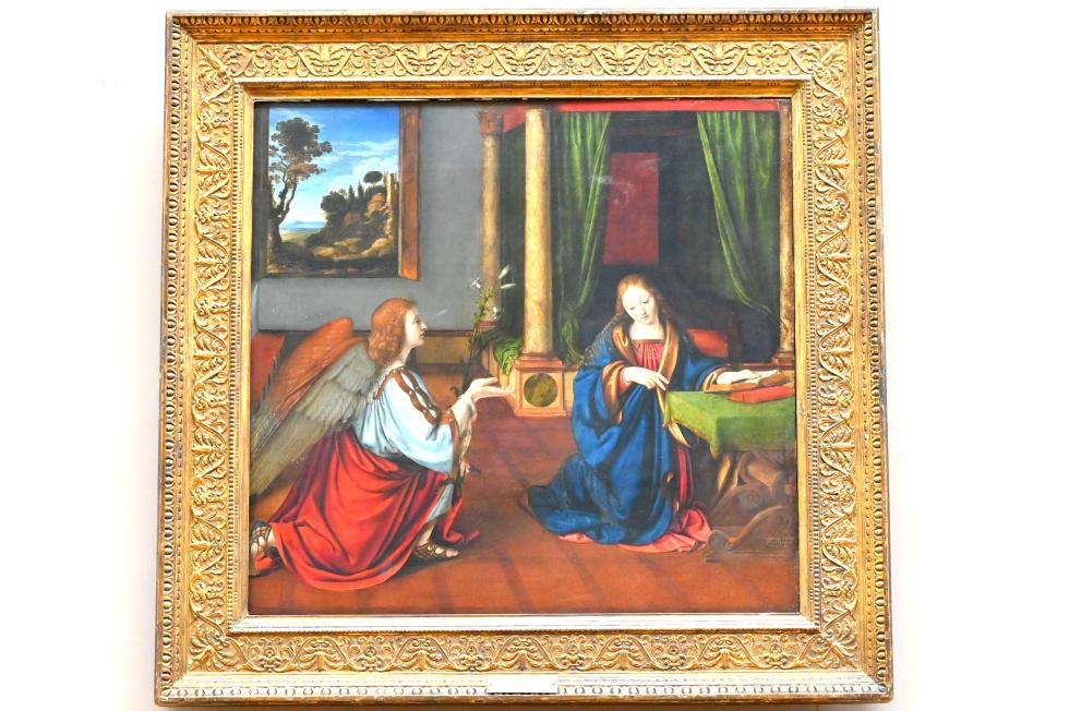 Andrea Solari (1495–1522), Mariä Verkündigung, Paris, Musée du Louvre, Saal 710d, 1506, Bild 1/2
