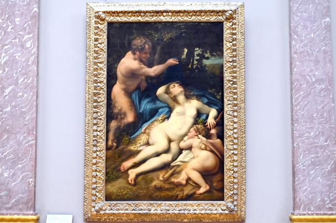 Antonio Allegri (Correggio) (1511–1532), Venus und Amor entdeckt von einem Satyr (früher Jupiter und Antiope), Paris, Musée du Louvre, Saal 712a, um 1524–1527, Bild 1/2