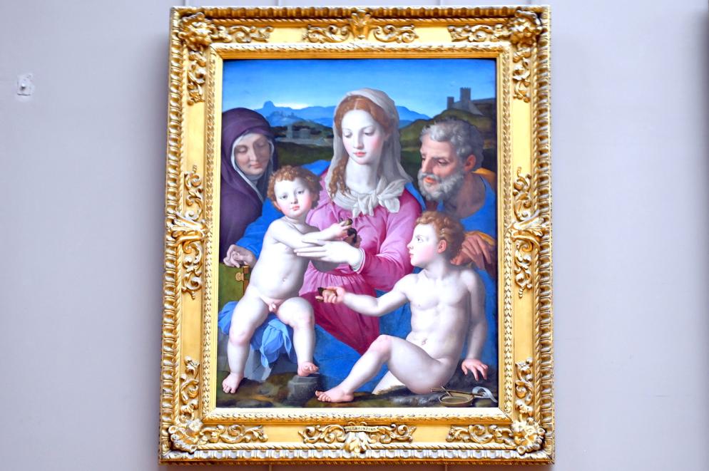 Agnolo di Cosimo di Mariano (Bronzino) (1526–1562), Die Heilige Familie mit der Heiligen Anna und dem Johannesknaben, Paris, Musée du Louvre, Saal 712b, um 1550