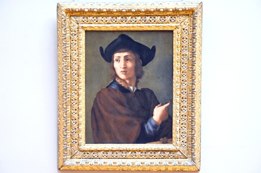 Jacopo da Pontormo (1515–1528), Porträt eines Edelsteingraveurs, Paris, Musée du Louvre, Saal 712b, um 1517–1518, Bild 1/2