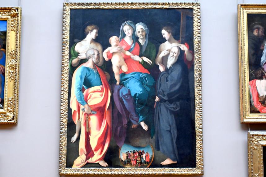 Jacopo da Pontormo (1515–1528), Die Jungfrau Maria und das Jesuskind mit der Heiligen Anna und vier Heiligen, Paris, Musée du Louvre, Saal 712b, 1527–1529, Bild 1/2