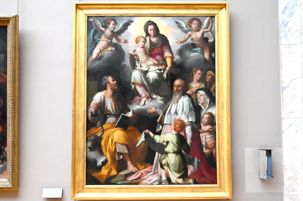 Jacopo da Empoli (1579–1600), Maria erscheint dem Heiligen Lukas und dem Heiligen Ivo, Paris, Musée du Louvre, Saal 712c, 1579, Bild 1/2