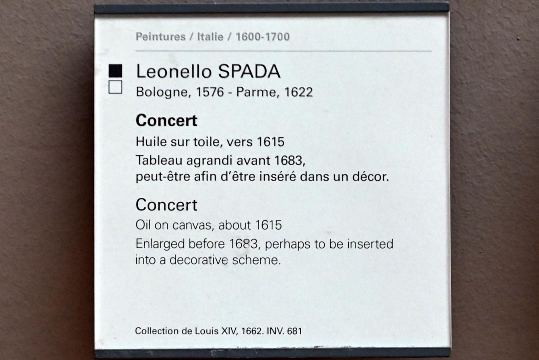 Leonello (Lionello) Spada (1607–1620), Das Konzert, Paris, Musée du Louvre, Saal 716a, um 1615, Bild 2/2