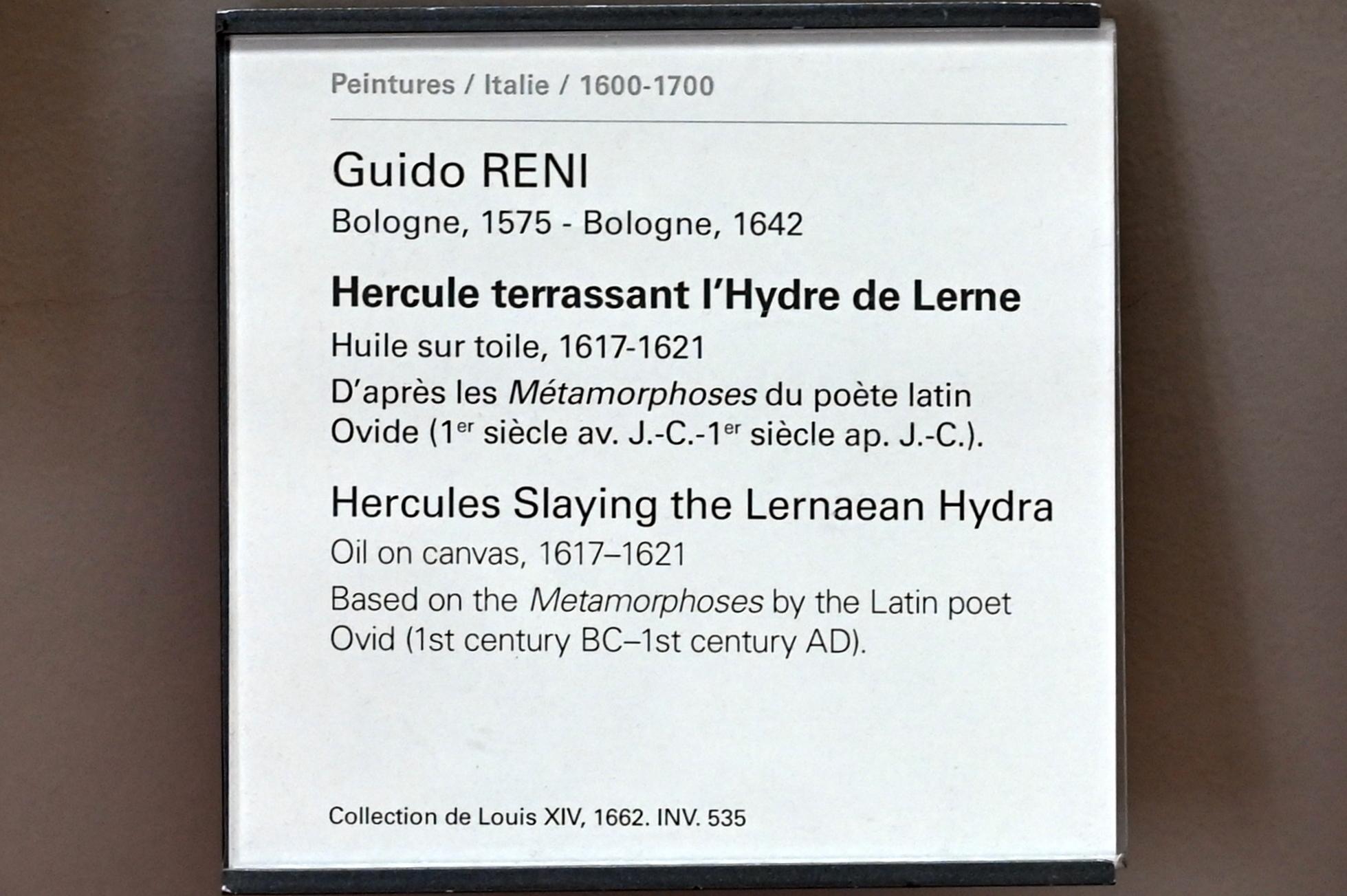 Guido Reni (1596–1641), Herkules tötet die lernäische Hydra, Mantua, Villa La Favorita, jetzt Paris, Musée du Louvre, Saal 716a, um 1617–1621, Bild 2/2