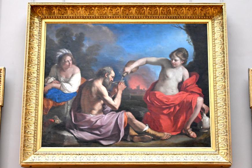 Giovanni Francesco Barbieri (Il Guercino) (1612–1659), Lot und seine Töchter, Paris, Musée du Louvre, Saal 716a, 1651