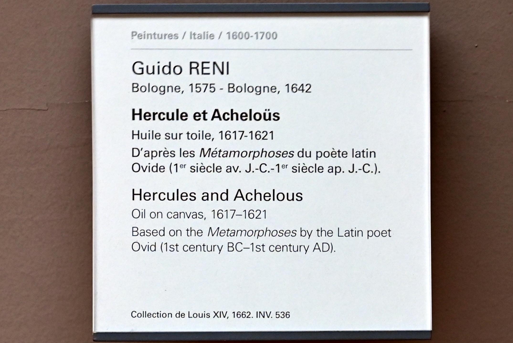 Guido Reni (1596–1641), Herkules und Acheloos, Mantua, Villa La Favorita, jetzt Paris, Musée du Louvre, Saal 716a, 1617–1621, Bild 2/2
