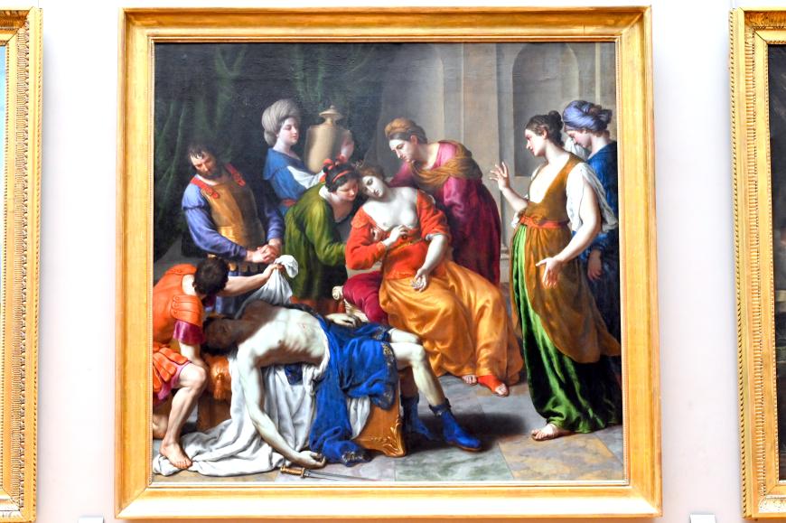 Alessandro Turchi (L'Orbetto) (1600–1640), Der Tod der Kleopatra, Paris, Musée du Louvre, Saal 716b, um 1640, Bild 1/2