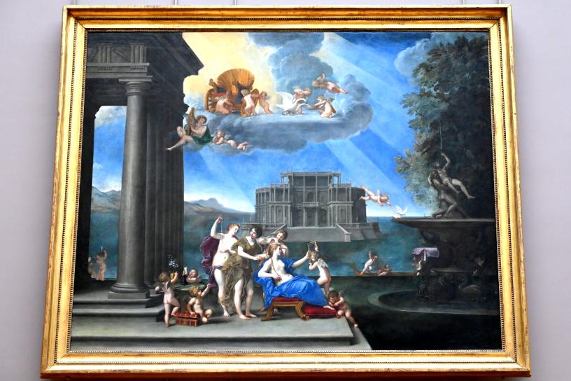 Francesco Albani (1599–1655), Die Toilette der Venus, Mantua, Villa La Favorita, jetzt Paris, Musée du Louvre, Saal 716d, 1621–1633, Bild 1/2