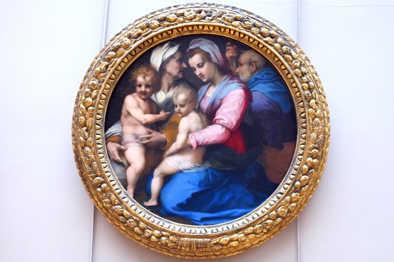 Andrea del Sarto (1512–1529), Die Heilige Familie mit der heiligen Elisabeth und dem Johannesknaben, Paris, Musée du Louvre, Saal 710j, um 1516, Bild 1/2