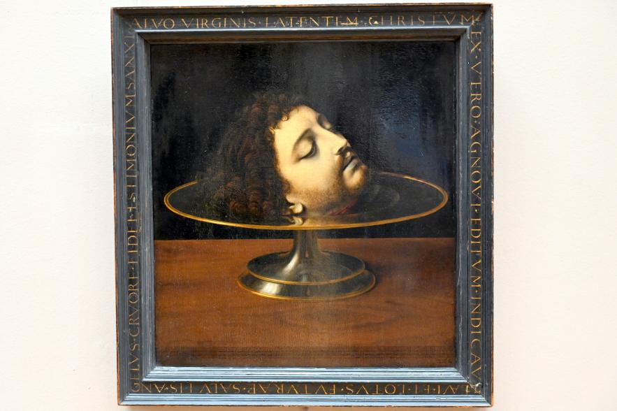 Andrea Solari (1495–1522), Kopf des Heiligen Johannes des Täufers, Paris, Musée du Louvre, Saal 710f, 1507, Bild 1/2