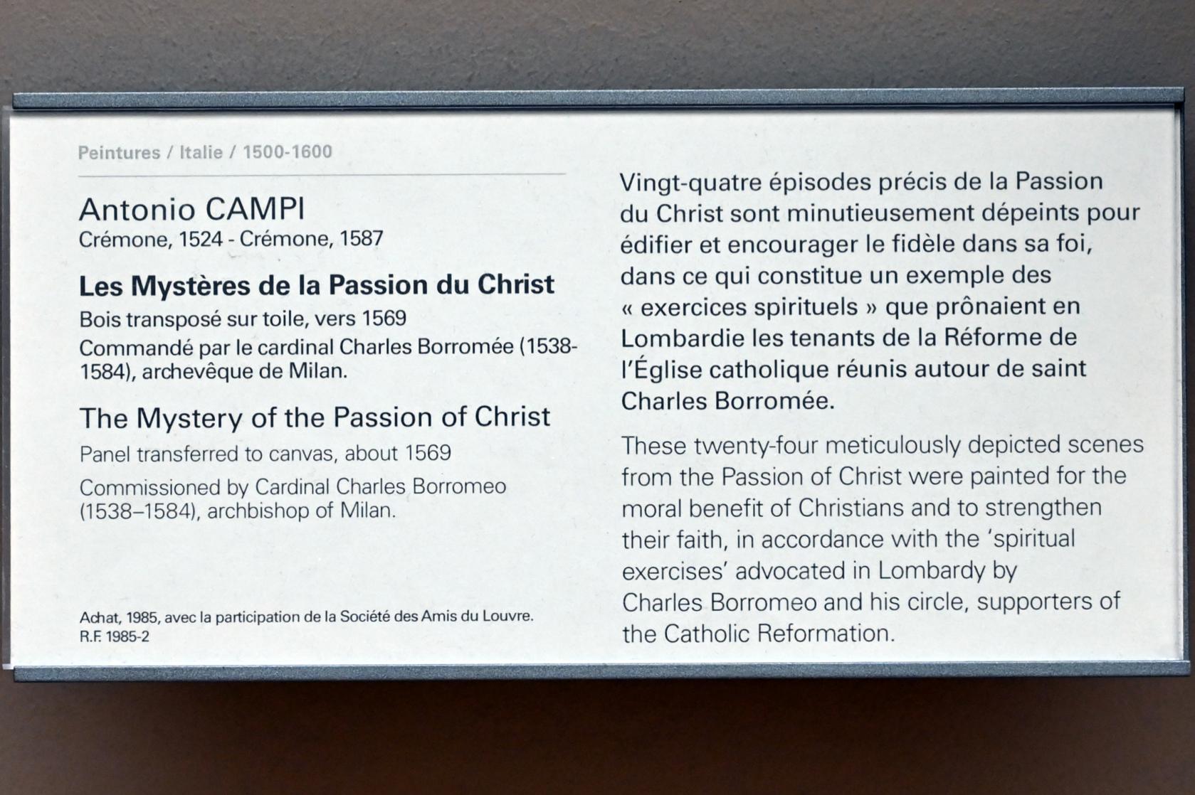 Antonio Campi (1569–1575), Die Geheimnisse der Passion Christi, Paris, Musée du Louvre, Saal 716e, 1569, Bild 2/2