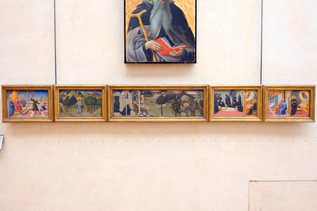 Sano di Pietro (1437–1481), Szenen aus dem Leben des Heiligen Hieronymus, Siena, Convento di San Girolamo, jetzt Paris, Musée du Louvre, Saal 709, 1444, Bild 1/8