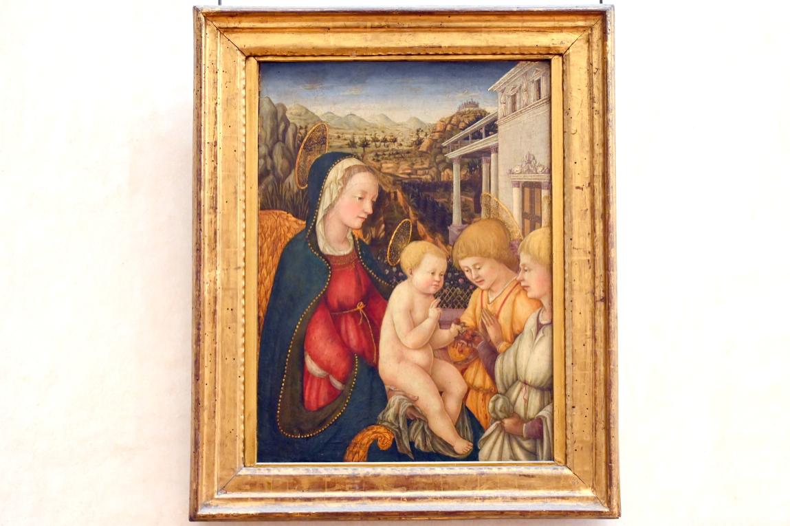 Die Jungfrau Maria und das Jesuskind mit zwei Engeln, Paris, Musée du Louvre, Saal 709, um 1470, Bild 1/2