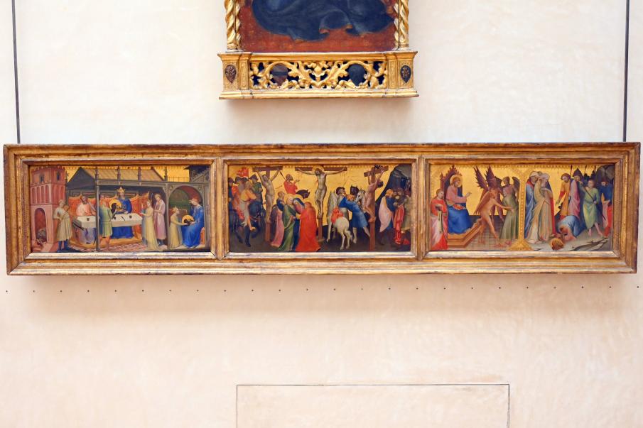 Lorenzo Monaco (Piero di Giovanni) (1387–1415), Predella eines Altars, Florenz, ehem. Kamaldulenser-Kirche Santa Maria degli Angeli, jetzt Paris, Musée du Louvre, Saal 709, 1387–1388, Bild 1/4