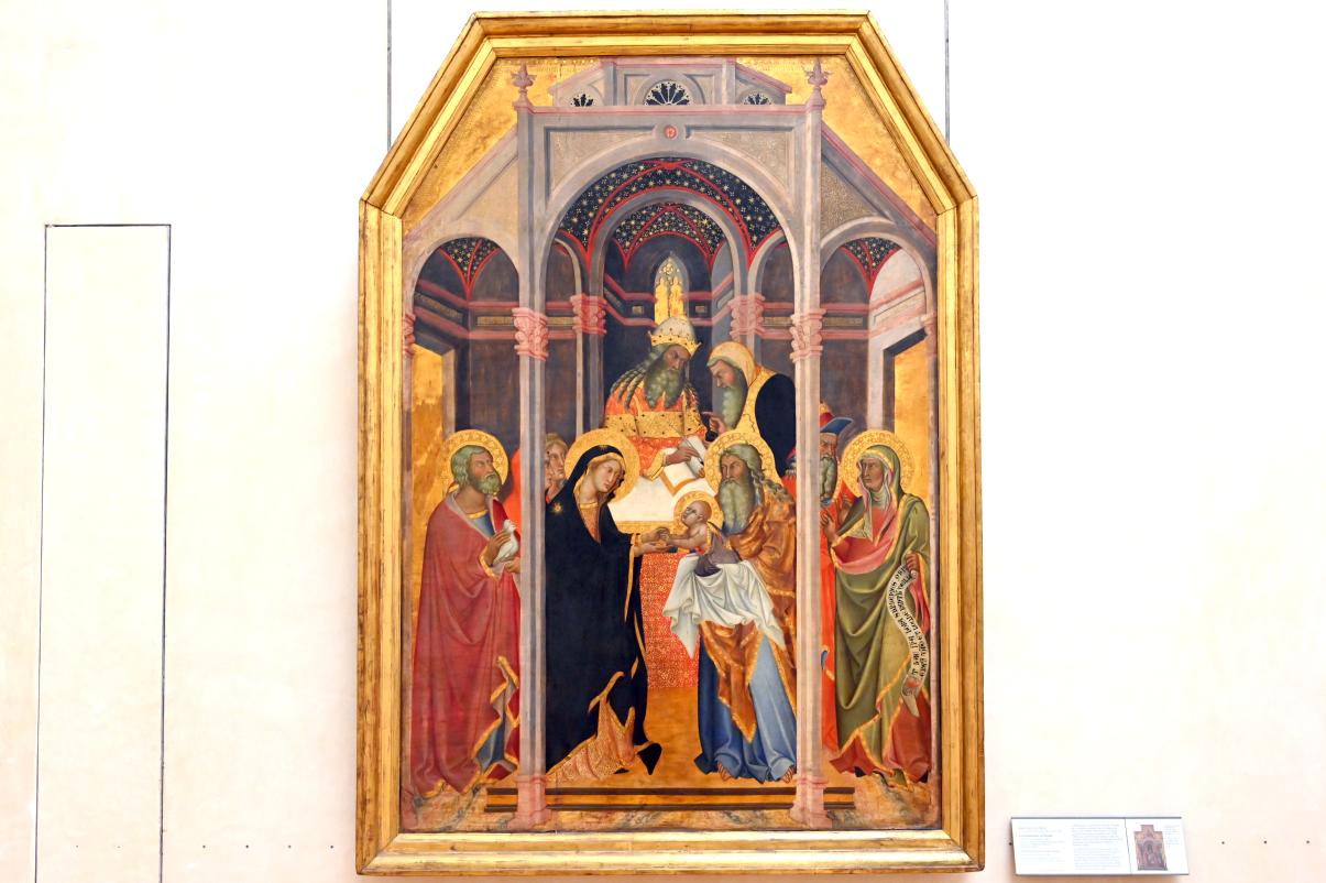 Bartolo di Fredi (1365–1390), Darstellung des Herrn, San Gimignano, Chiesa di Sant'Agostino, jetzt Paris, Musée du Louvre, Saal 709, 1388, Bild 1/2
