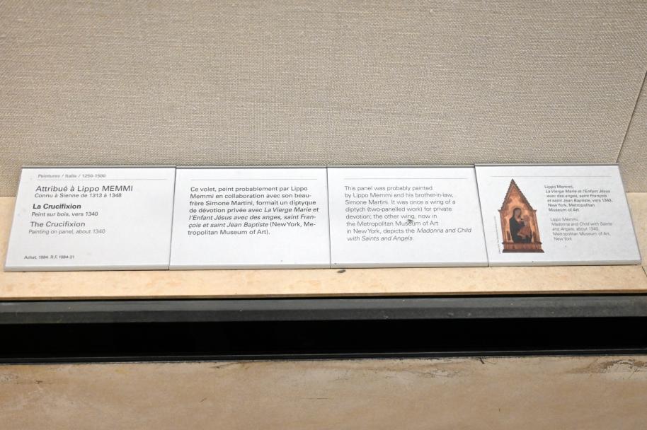 Lippo Memmi (1330–1350), Kreuzigung, Paris, Musée du Louvre, Saal 709, um 1340, Bild 2/2
