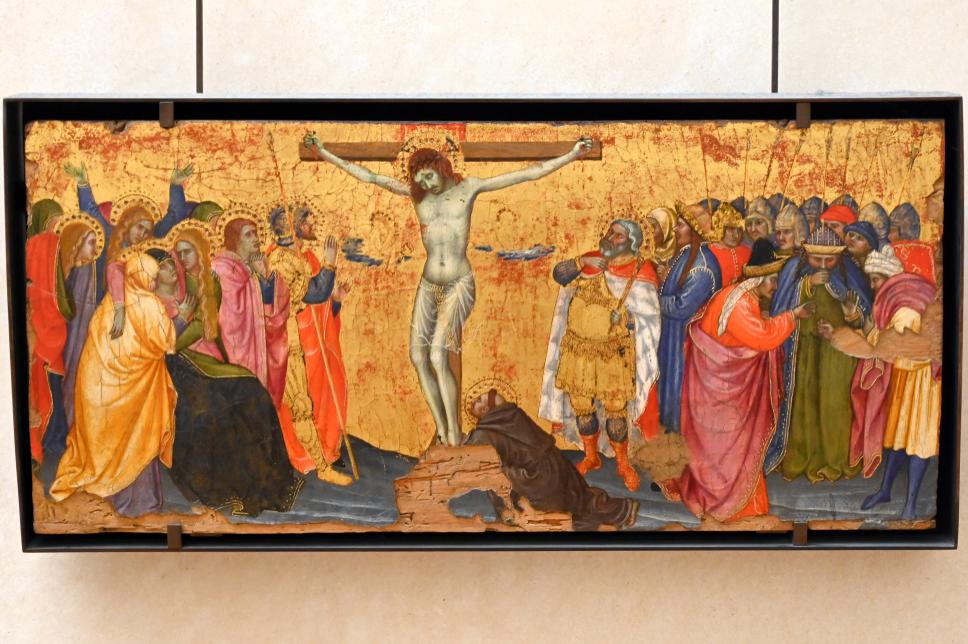 Taddeo di Bartolo (1403–1422), Die Kreuzigung mit dem Heiligen Franziskus von Assisi (ca. 1181–1226), Paris, Musée du Louvre, Saal 709, um 1400–1425, Bild 1/2