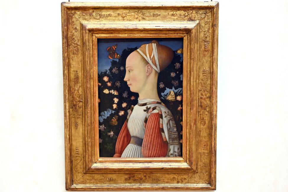 Antonio Pisanello (Antonio di Puccio Pisano) (1420–1440), Porträt einer jungen Prinzessin aus dem Hause Este, Paris, Musée du Louvre, Saal 709, um 1435–1440, Bild 1/2
