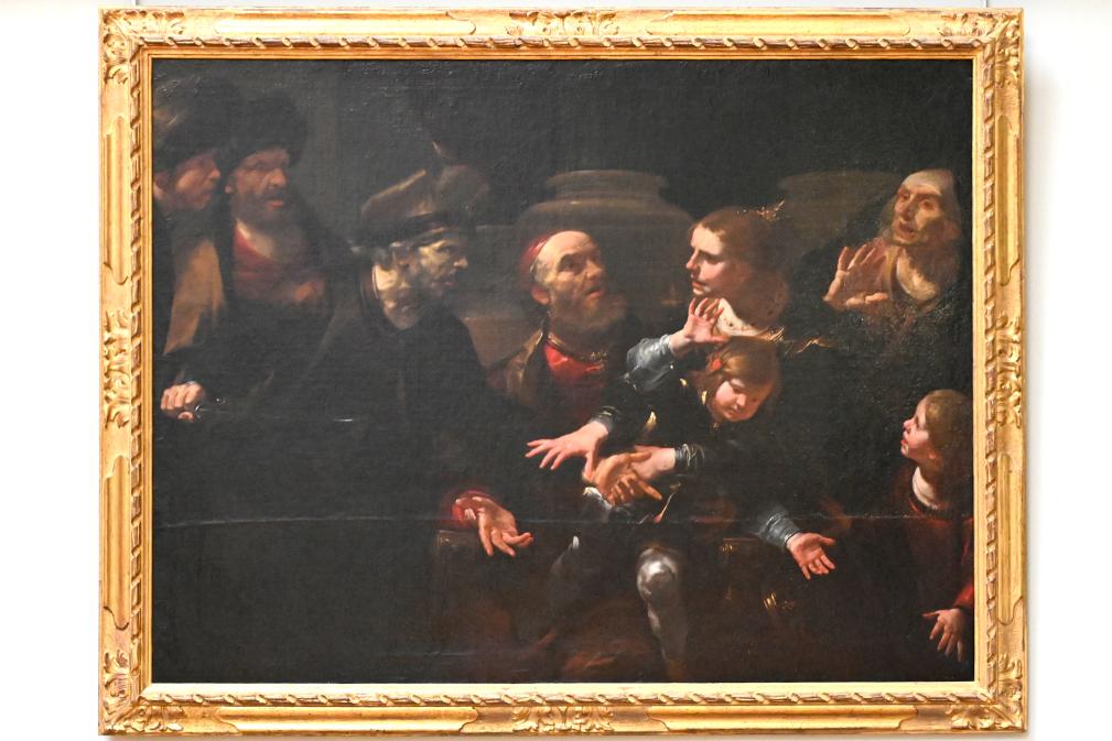 Gioacchino Assereto (1630–1645), Rettung Joasch vor der Verfolgung Ataljas, Paris, Musée du Louvre, Saal 717, um 1645, Bild 1/2