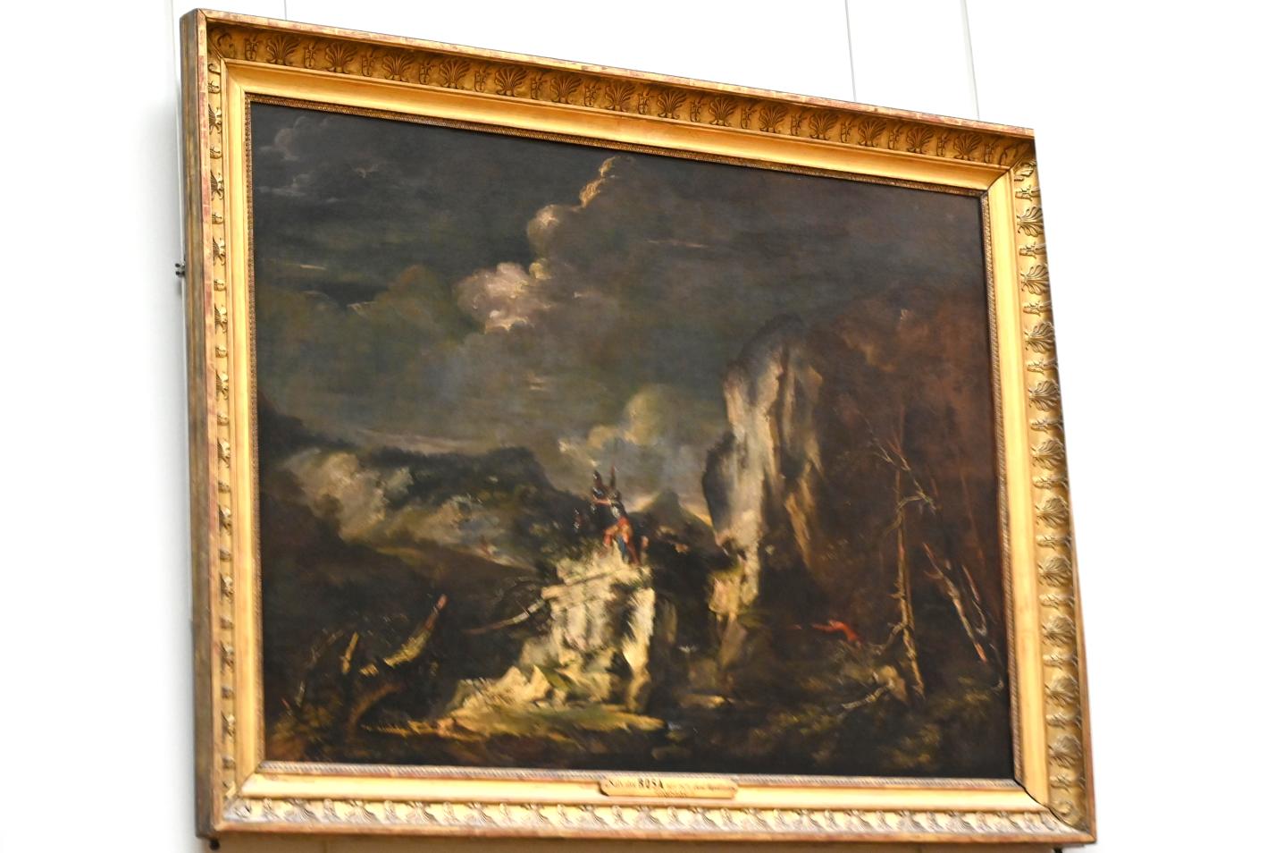 Salvator Rosa (1641–1668), Jäger in einer felsigen Landschaft, Paris, Musée du Louvre, Saal 717, um 1665, Bild 1/2