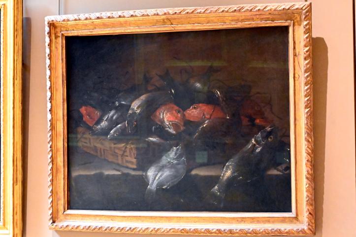 Giuseppe Recco (1677–1695), Stillleben mit Fisch, Paris, Musée du Louvre, Saal 718, um 1660–1695, Bild 1/2