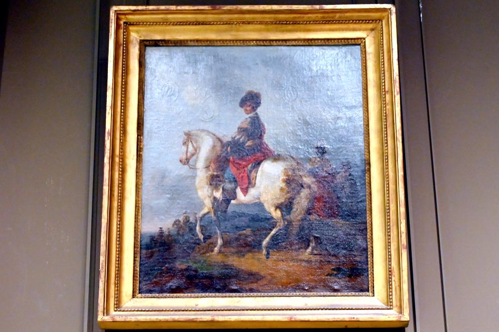 Francesco Casanova (1770), Reiter auf einem weißen Pferd, Paris, Musée du Louvre, Saal 718, um 1757–1783, Bild 1/2