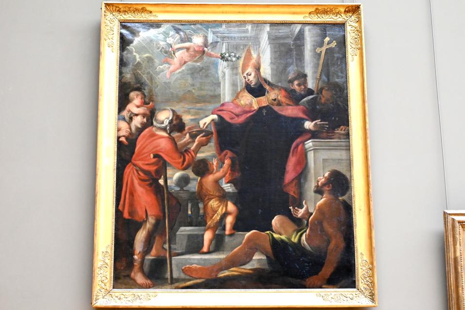 Mateo Cerezo der Jüngere (1660–1666), Der heilige Thomas von Villanova verteilt Almosen, Paris, Musée du Louvre, Saal 718, um 1660, Bild 1/2