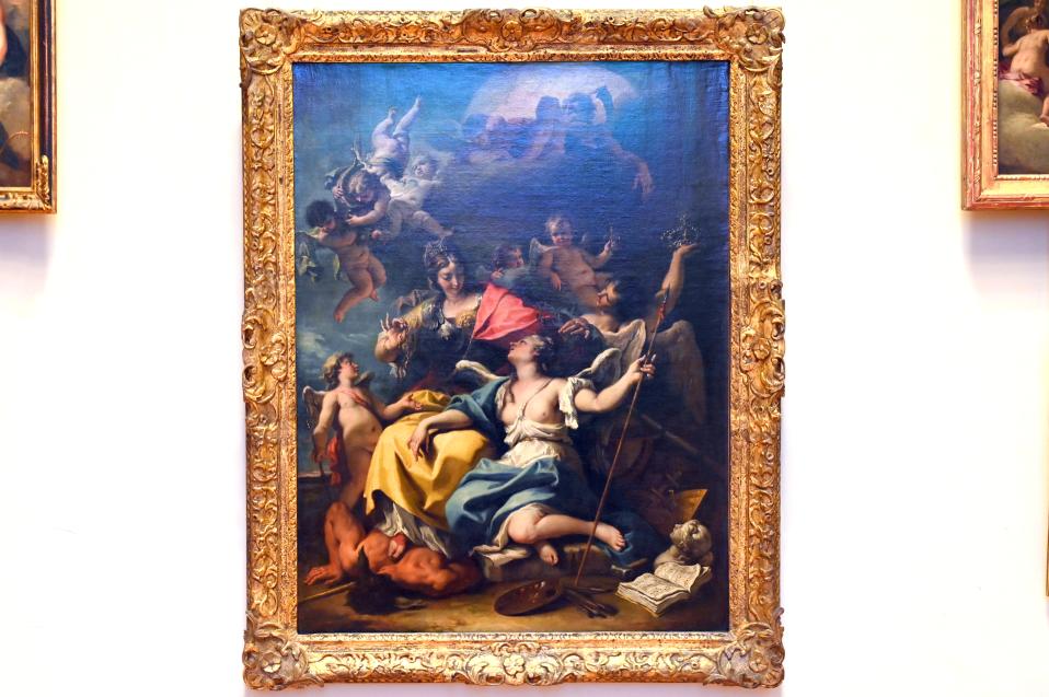 Sebastiano Ricci (1692–1733), Frankreich tritt in der Gestalt von Minerva die Unwissenheit und schützt die Künste, Paris, Musée du Louvre, Saal 724, 1718, Bild 1/2