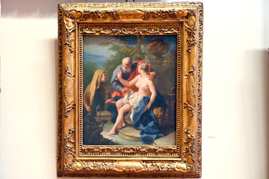 Giovanni Battista Pittoni (1722–1748), Susanna und die beiden Alten, Paris, Musée du Louvre, Saal 724, um 1723–1725, Bild 1/2