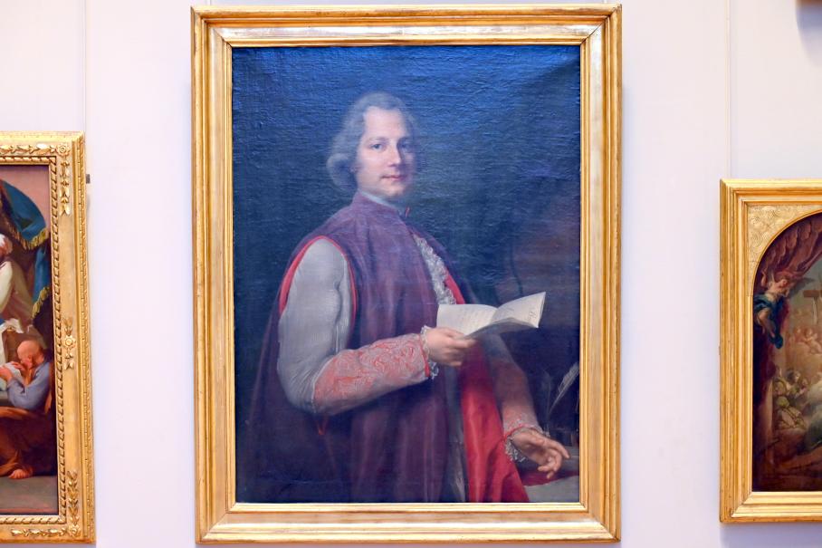 Anton von Maron (1760–1778), Porträt des Monsignore Francesco Carafa (1722-1818), Paris, Musée du Louvre, Saal 722, um 1760, Bild 1/2