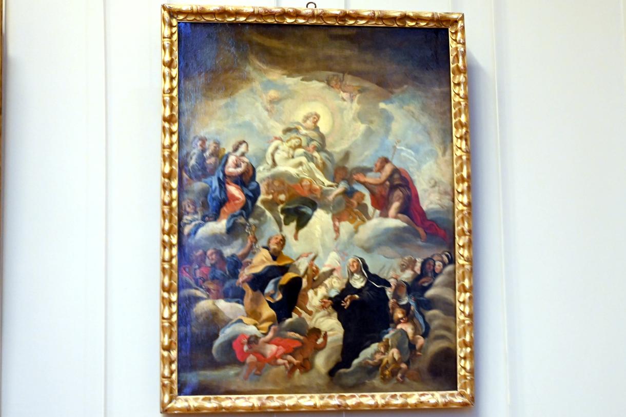 Anbetung der Heiligen Dreifaltigkeit von Heiligen und Klarissenschwestern, Paris, Musée du Louvre, Saal 722, um 1750, Bild 1/2