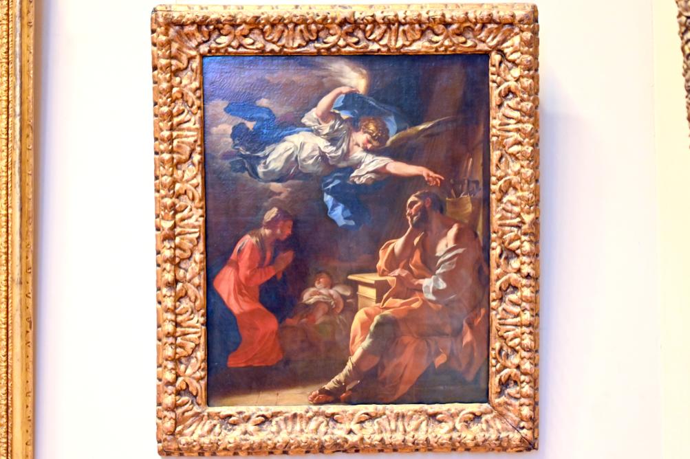 Francesco Solimena (1680–1731), Der Traum des heiligen Josef, Paris, Musée du Louvre, Saal 721, um 1696–1697, Bild 1/2