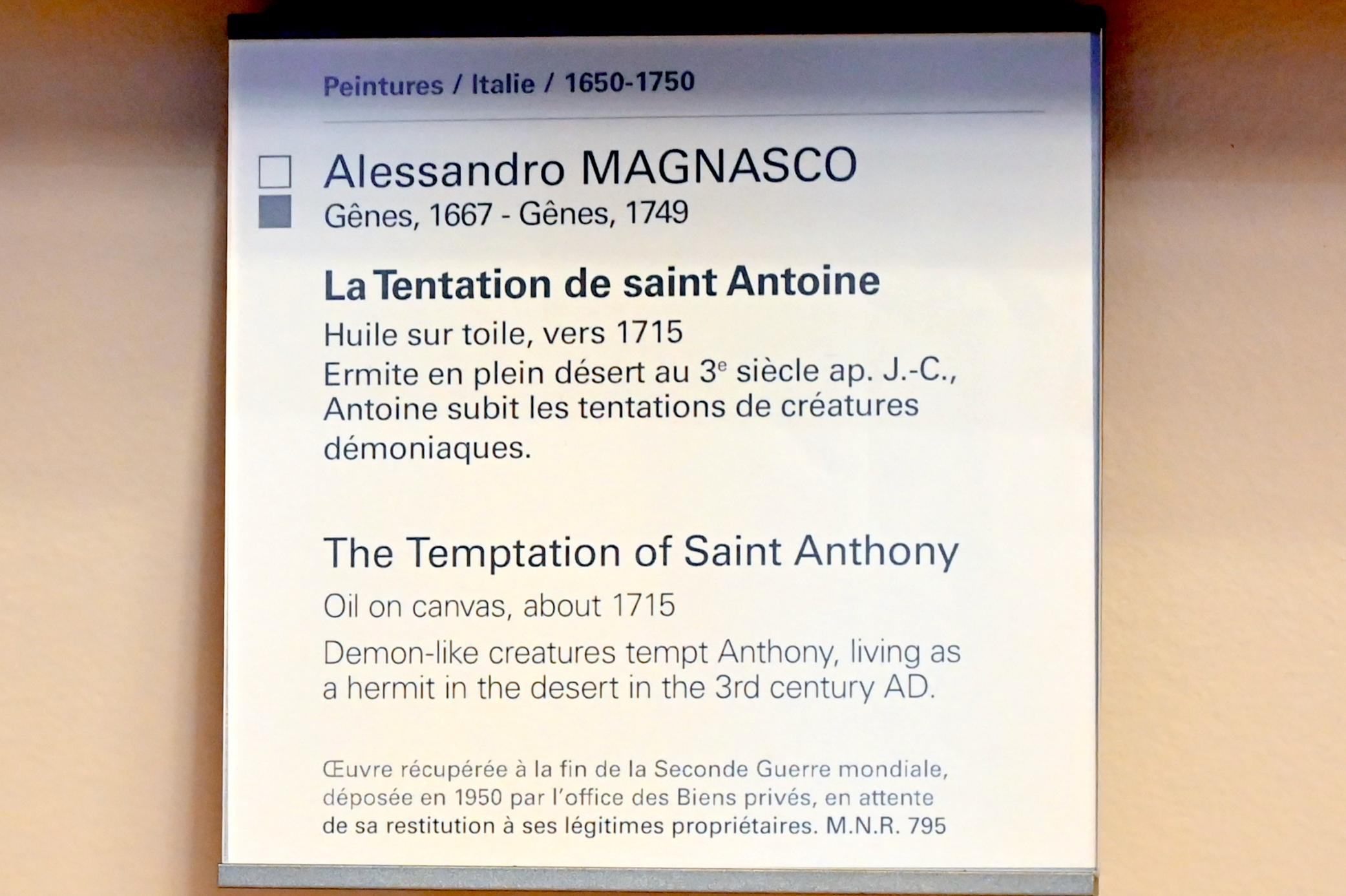 Alessandro Magnasco (1690–1737), Die Versuchung des Heiligen Antonius, Paris, Musée du Louvre, Saal 720, um 1715, Bild 2/2