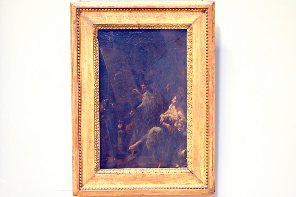 Alessandro Magnasco (1690–1737), Das Atelier eines Malers, Paris, Musée du Louvre, Saal 720, um 1730–1735, Bild 1/2