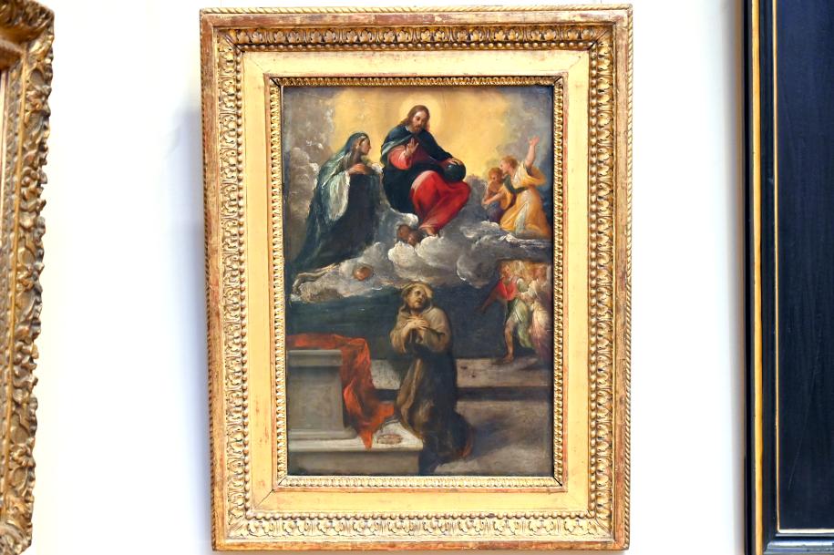 Pietro Faccini (1600–1602), Christus und die Jungfrau erscheinen dem Heiligen Franziskus von Assisi, Paris, Musée du Louvre, Saal 727, um 1602, Bild 1/2