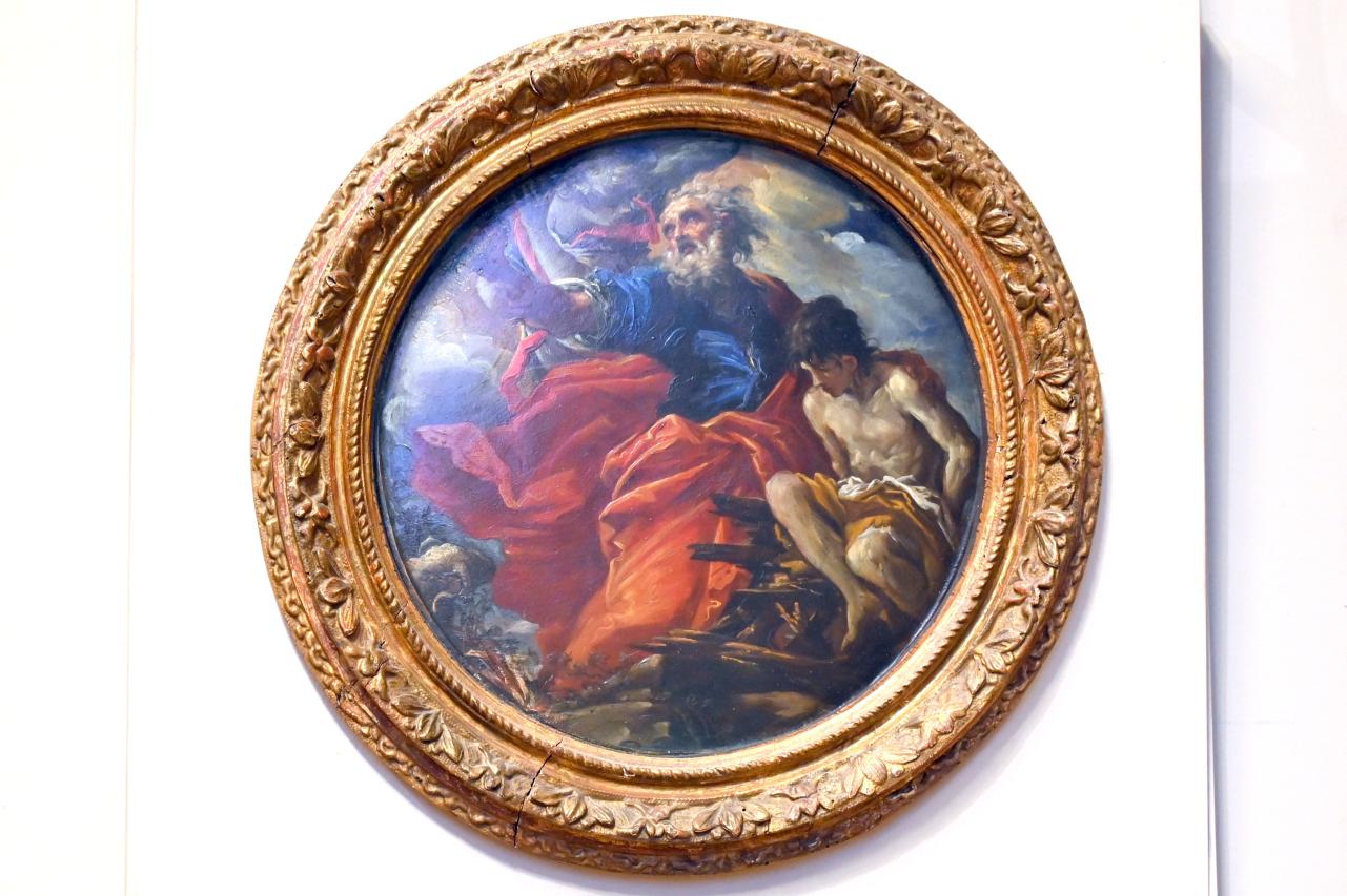 Giovanni Antonio Burrini (1679–1700), Abraham opfert seinen Sohn Isaak, Paris, Musée du Louvre, Saal 727, 1685, Bild 1/2