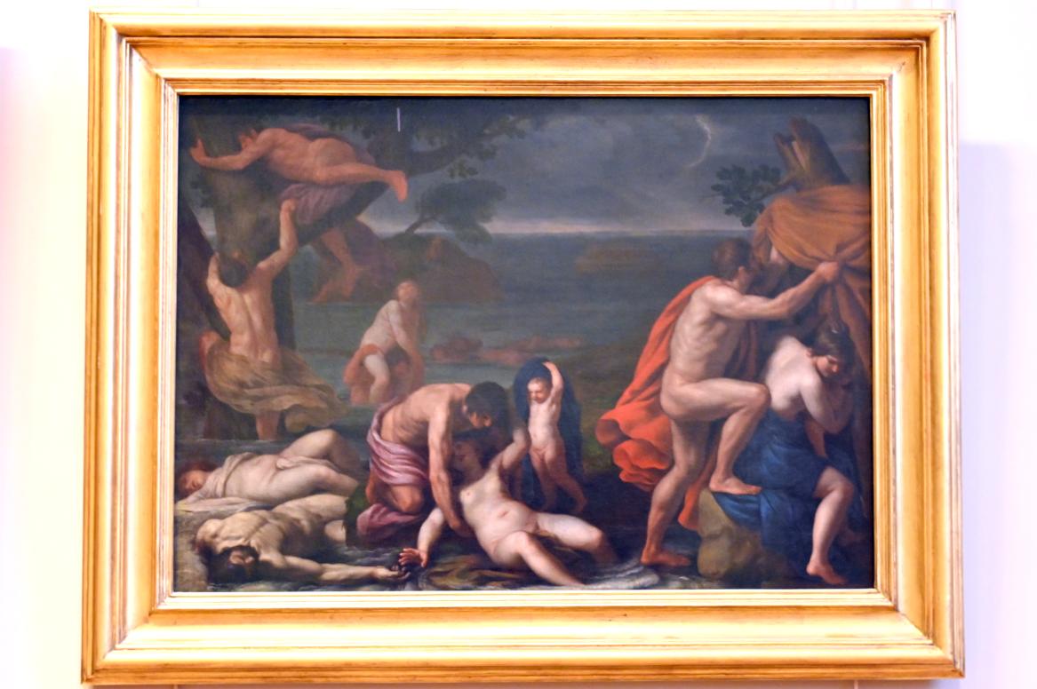 Domenico Fetti (1613–1622), Landleben (Die Spinnerin) (Adam und Eva zur Arbeit verurteilt), Paris, Musée du Louvre, Saal 728, um 1615–1620, Bild 1/2
