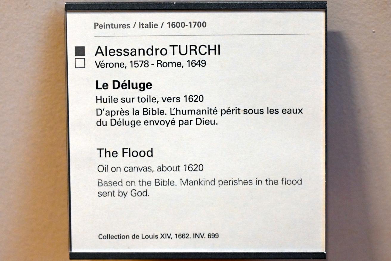 Alessandro Turchi (L'Orbetto) (1600–1640), Sintflut, Paris, Musée du Louvre, Saal 728, um 1620, Bild 2/2