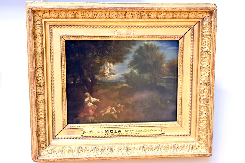 Pier Francesco Mola (1632–1660), Der Engel erscheint Hagar in der Wüste, Paris, Musée du Louvre, Saal 729, um 1640–1650