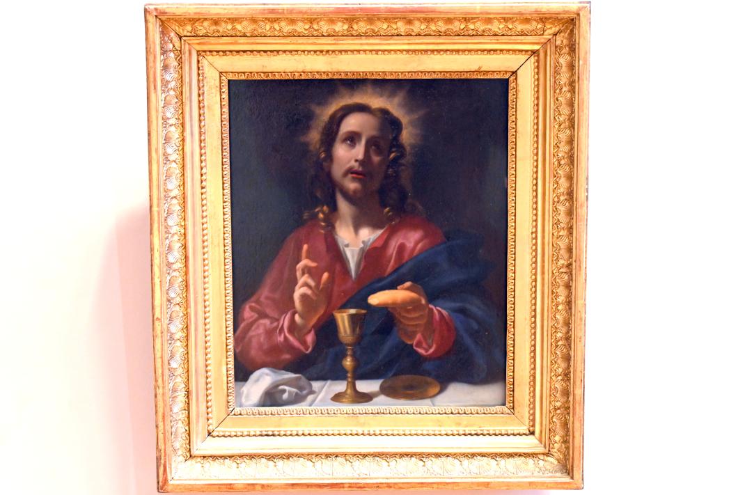 Carlo Dolci (Werkstatt) (1675), Der Segen Christi (Die Einsetzung der Eucharistie), Paris, Musée du Louvre, Saal 729, um 1670–1680, Bild 1/2