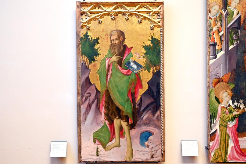 Meister von Osma (1430), Johannes der Täufer, El Burgo de Osma, Kathedrale Mariä Himmelfahrt, jetzt Paris, Musée du Louvre, Saal 730, um 1430, Bild 1/2