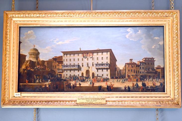 Giovanni Paolo Pannini (1722–1759), Ein Fest auf der Piazza di Spagna in Rom, London, Kenwood House, Raum 8, 1727, Bild 1/3