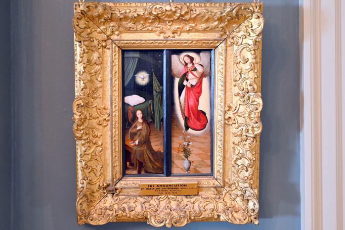 Marcellus Coffermans (1561), Zwei Flügel eines Triptychons: Die Jungfrau Maria und der Engel der Verkündigung, London, Kenwood House, Raum 8, um 1549–1574, Bild 1/3