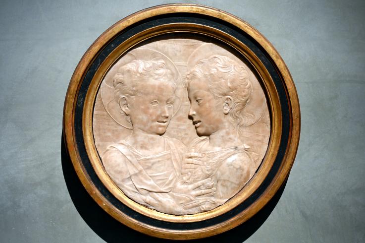 Desiderio da Settignano (1454–1462), Jesus und Johannes der Täufer als Knaben, Paris, Musée du Louvre, Saal 160, um 1455–1457, Bild 1/2