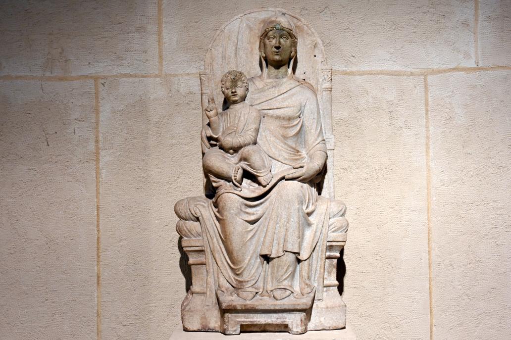 Thronende Maria mit Kind, Ravenna, ehem. Franziskanerkloster, jetzt Paris, Musée du Louvre, Saal 160, um 1300, Bild 1/2