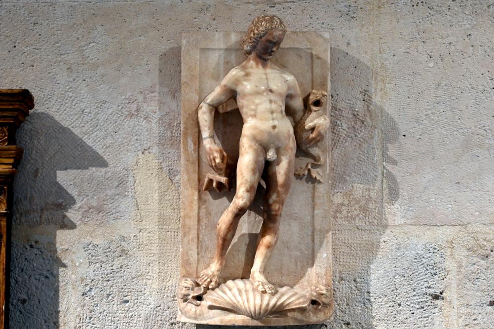 Antonio Federighi (1460), Neptun (Brunnenfigur), Siena, ehem. Franziskanerkloster, jetzt Paris, Musée du Louvre, Saal 160, um 1460, Bild 1/3