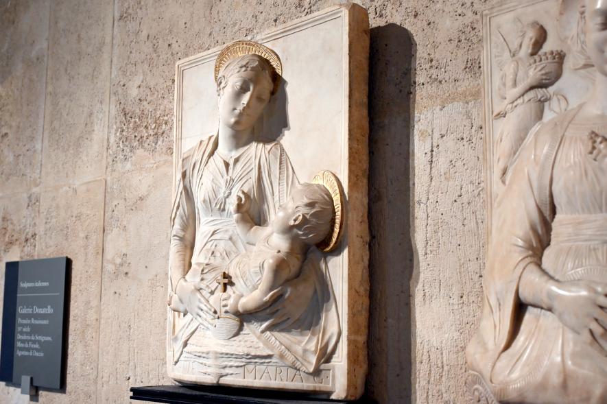 Mino da Fiesole (1454–1480), Maria mit Kind, Paris, Musée du Louvre, Saal 160, Undatiert, Bild 4/5
