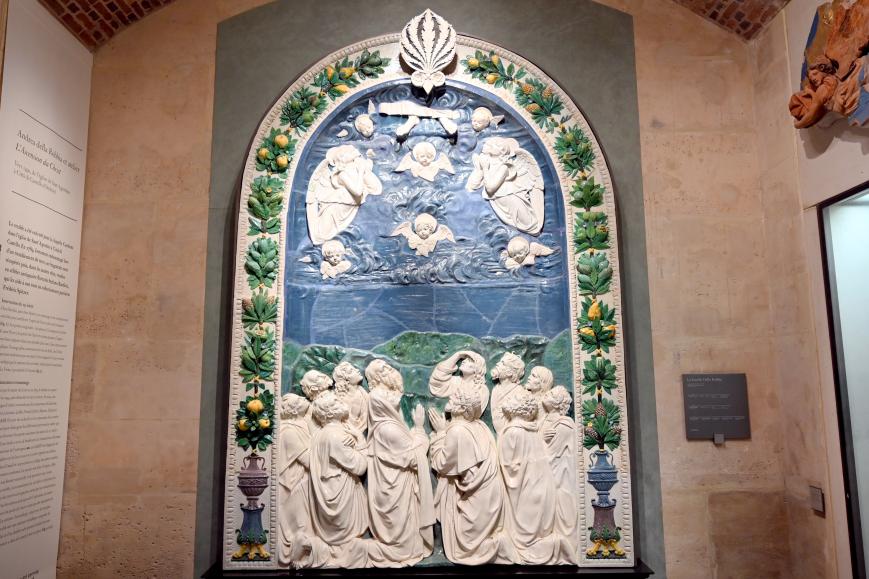 Andrea della Robbia (1465–1525), Christi Himmelfahrt, Città di Castello, Chiesa di Sant'Agostino, jetzt Paris, Musée du Louvre, Saal 163, um 1490, Bild 1/3