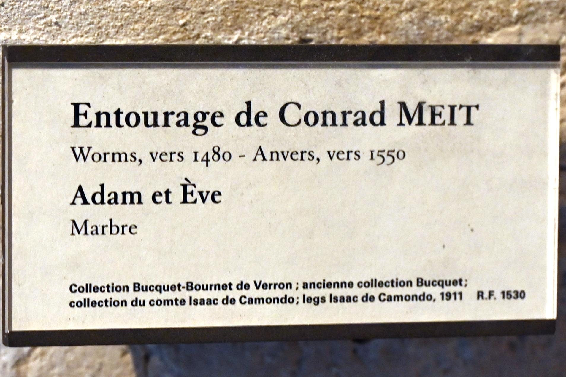 Conrat Meit (Umkreis) (1540–1550), Adam und Eva, Paris, Musée du Louvre, Saal 169, Undatiert, Bild 2/2