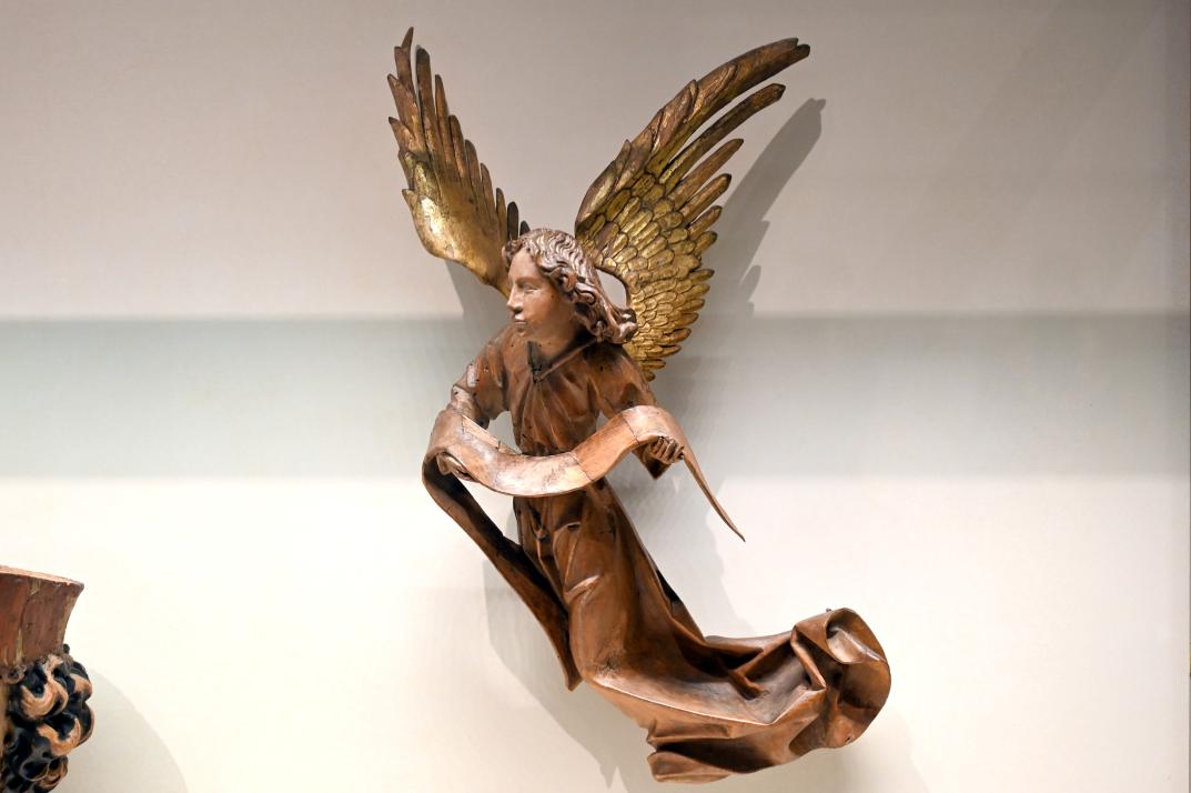 Fliegender Engel mit Spruchband, Paris, Musée du Louvre, Saal 169, um 1490–1500, Bild 1/3
